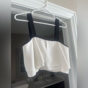 Zara white cropped tank top